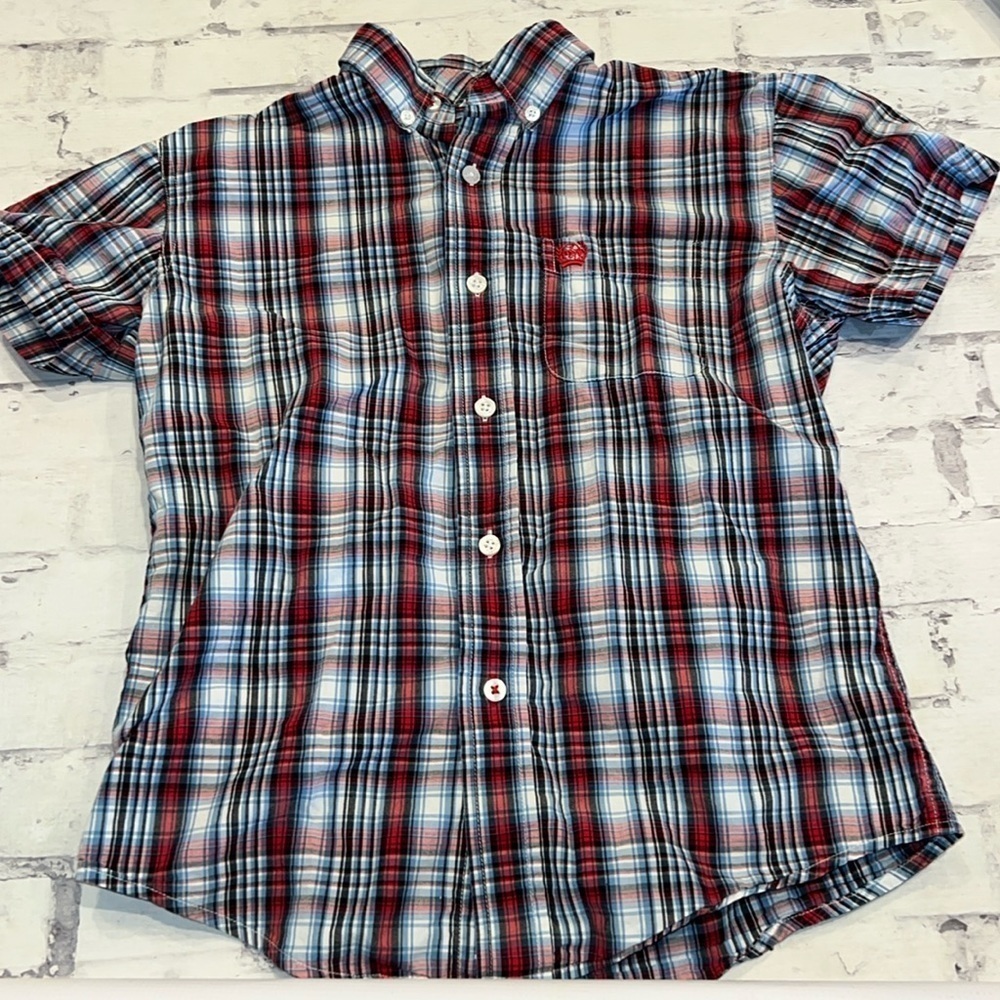 Cinch Button Down Shirt Sleeve Shirt